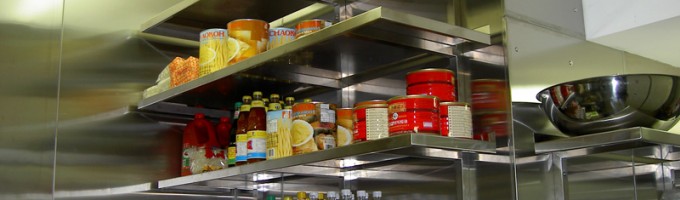 Stainless Steel Shelving Area